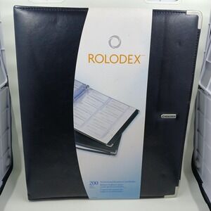 Rolodex Professional Business Card Binder Organizer 200 Capacity Black 60391